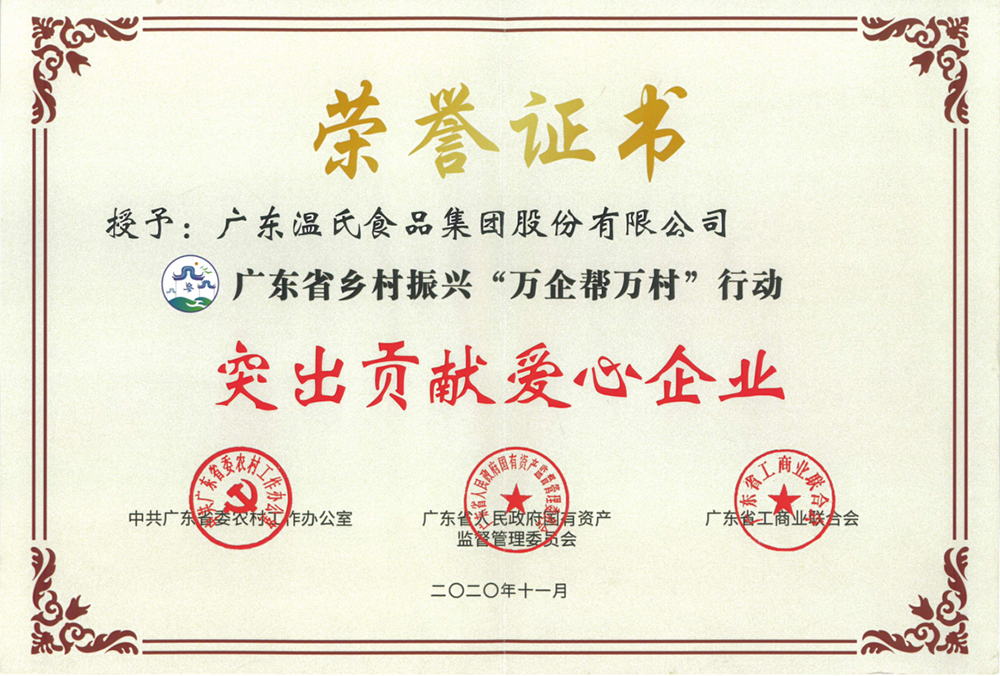 bwin必赢亚洲股份被授予广东省墟落振兴“万企帮万村”行动突出孝顺爱心企业称呼.png